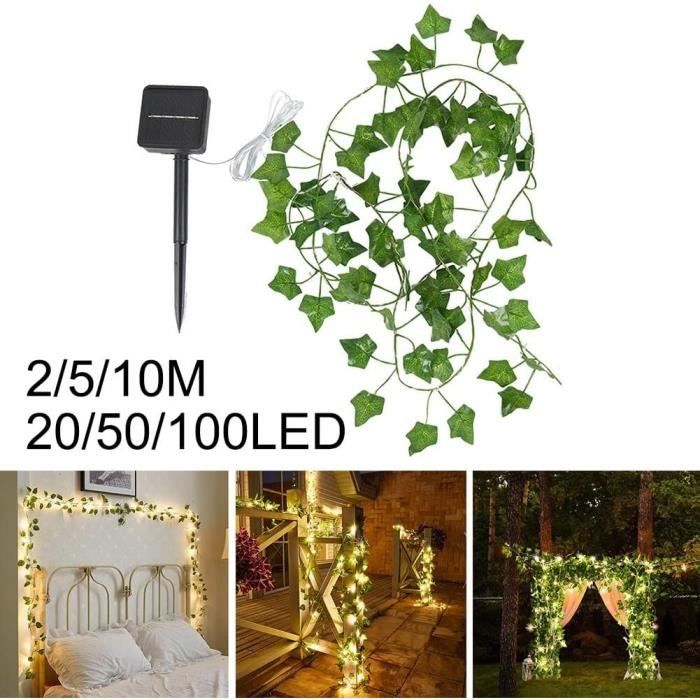 Guirlande lumineuse avec feuilles, lierre vert artificiel avec 50 lumières  LED, décoration de fête de jardin de fête de mariage, 5M - Cdiscount Maison