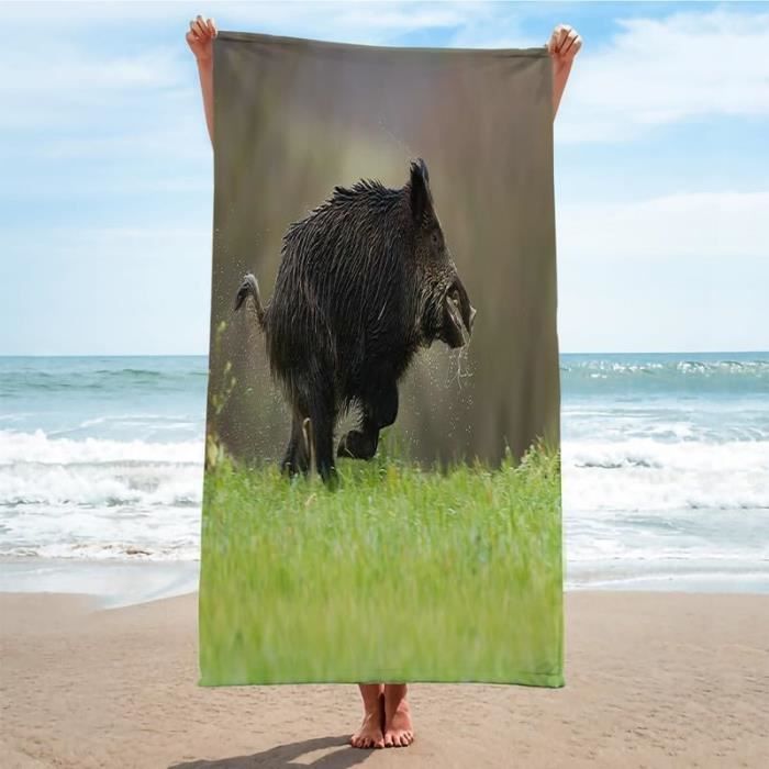 Serviette De Plage Enfant Motif Vache - Microfibre Anti-sable & Séchage Rapide - 70x140 Cm Pour Plage, Piscine, Voyage