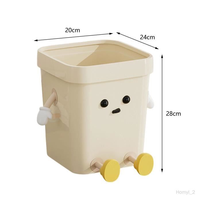 Mini Poubelle Mignon, 16,5x12cm Mignon Petit Ours Flip Poubelle, Mini