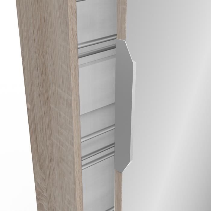 Étagère à Chaussures 4 Compartiments Avec Façade Miroir [en.casa] - Stockage 12 Paires Hêtre 134x63x17cm