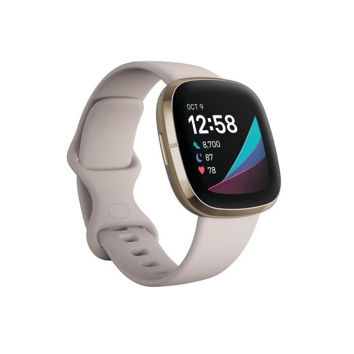 FITBIT Sense - Montre connectée - Lunar Blanc - Cdiscount Téléphonie