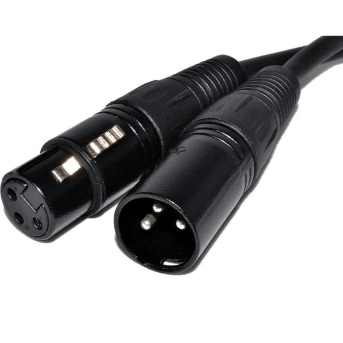 Câble Extension Xlr 2 Adaptateurs Vers Femelle QIANRENON - 3 Broches - Pour Microphone Haut-parleur Xlr Femelle