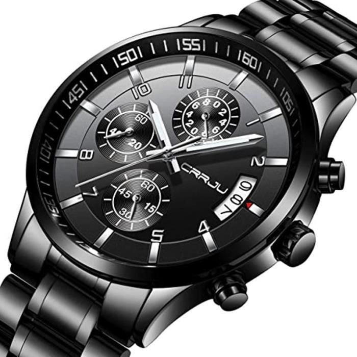 Montre Homme Chronographe Classique Montres Bracelets en Acier