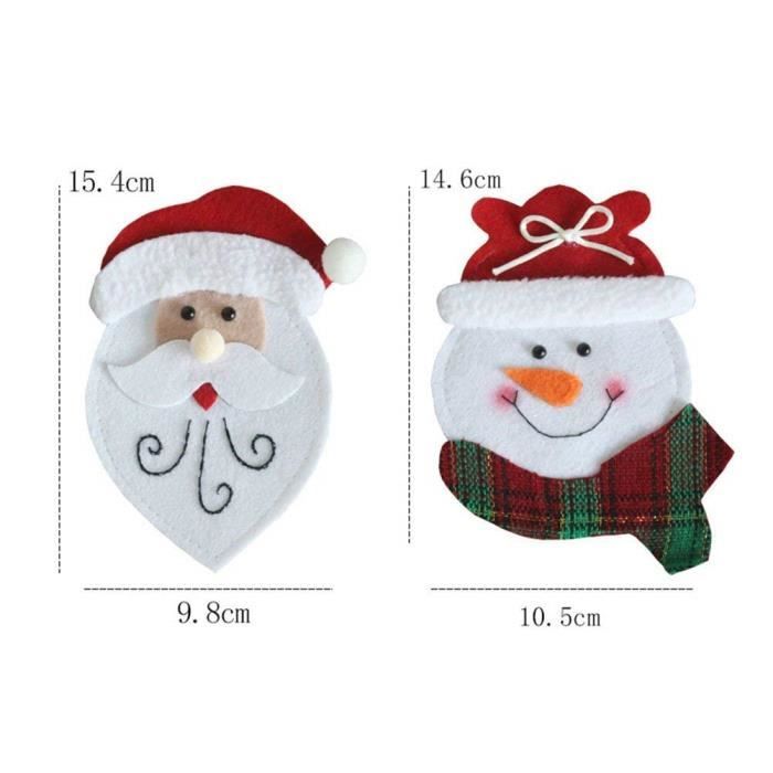 Ldabrye Lot De 4 Sacs à Couverts De Noël Pour Argenterie, Couteaux