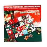 Calendrier De L Avent Chaussettes 24 Paire Motifs De Noël Intéressant, Unisex, Calendrier Avent 24 Jours , Cadeaux De Noël - Maison