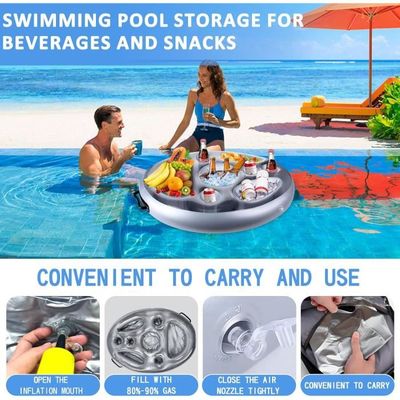 Mineup Porte-gobelet Gonflable Flottant, Support Gonflable de Boisson, Porte Gobelet Gonflable Piscine, 2 en 1 Plateau Flottants, Plateau Flottant Piscine pour Fête Plage Fête Argent 70 x 50 cm Mineup Porte-gobelet Gonflable Flottant, Support Gonflable de Boisson, Porte Gobelet Gonflable Piscine, 2 en 1 Plateau Flottants, Plateau Flottant Piscine pour Fête Plage Fête Argent 70 x 50 cm