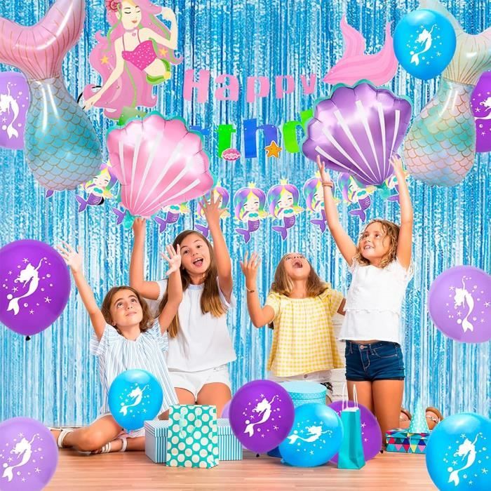 Ballon Anniversaire 9 Ans Sirène Géant Numéro Ballon Violet Sirène