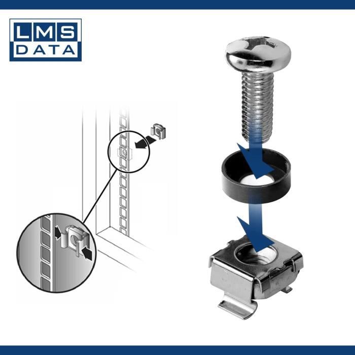 Lms Data Rack Fan LMS Data Kit d'écrous, boulons et rondelles M6 – Pour installation d ...