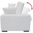 8624Rétro® Canapé-lit,Canapé d'angle Convertible & Réversible - Sofa Canapé Confortable Cuir artificiel Blanc176 x 92 x 52 cm-3
