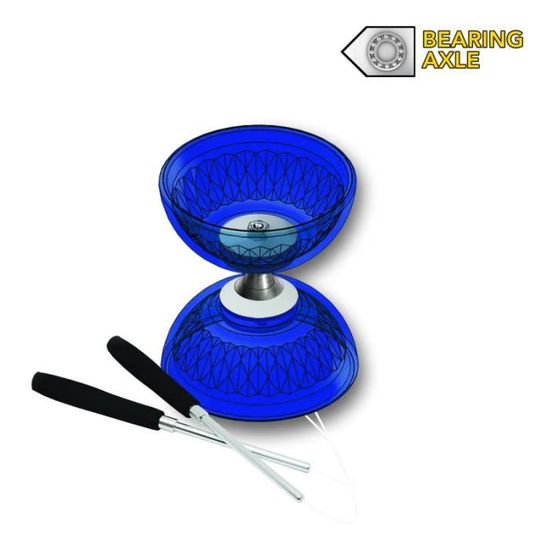Kit Diabolo Lumineux Lotvic – Roulement à Billes, Baguettes Alu, Corde 10m – Débutants & Pros – Bleu