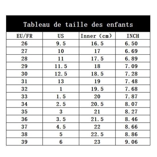 Tableau Des Pointure 40 En Us Taille En Us Chaussure Convertisseur