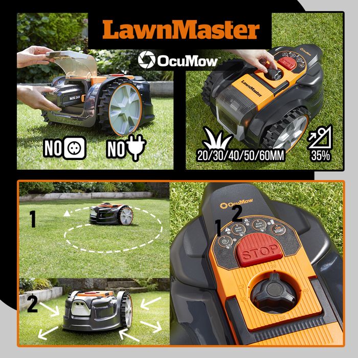 Robot tondeuse sans fil 24 V / 4 Ah + chargeur rapide - Lawnmaster