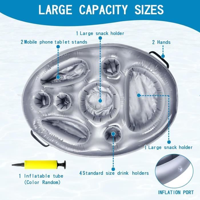 Zerodis 10pcs Porte-gobelets gonflables mignons pour piscine, support de verre flottant pour