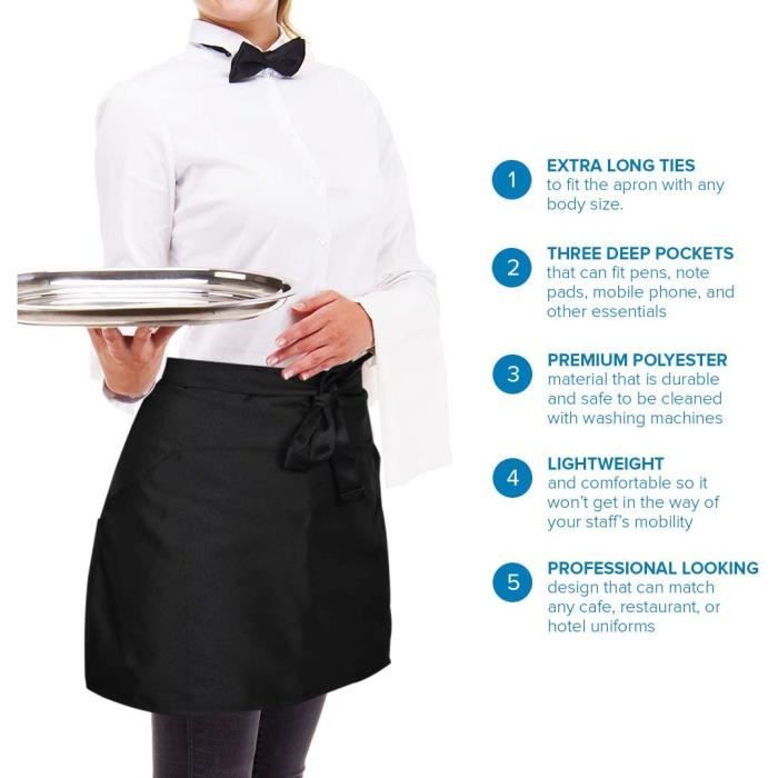 InnoGear Tabliers Lot De 12 Tabliers à Bavette Avec 2 Poches Unisexe