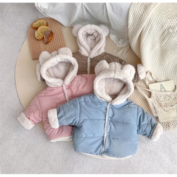 Enfant Garçons Filles Manches Longues Hiver Solide Polaire Manteau Veste avec Fermeture Éclair Épaissir Vêtements d'extérieur Chauds Garçons Costume Sans Gilet, bleu, 2-3 ans