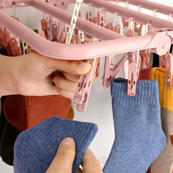 Etendoir Chaussette,plastique Tendoir Linge Avec 32 Crochets Coupe