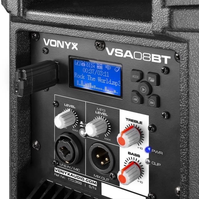 Enceinte Sono DJ Vonyx VSA08BT Enceinte active Amplifiée Bluetooth