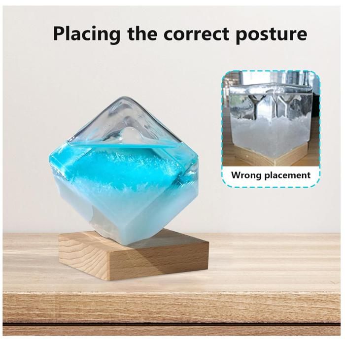 Prévision météo en verre tempête: prédicteur de cube d'eau bleu cristal