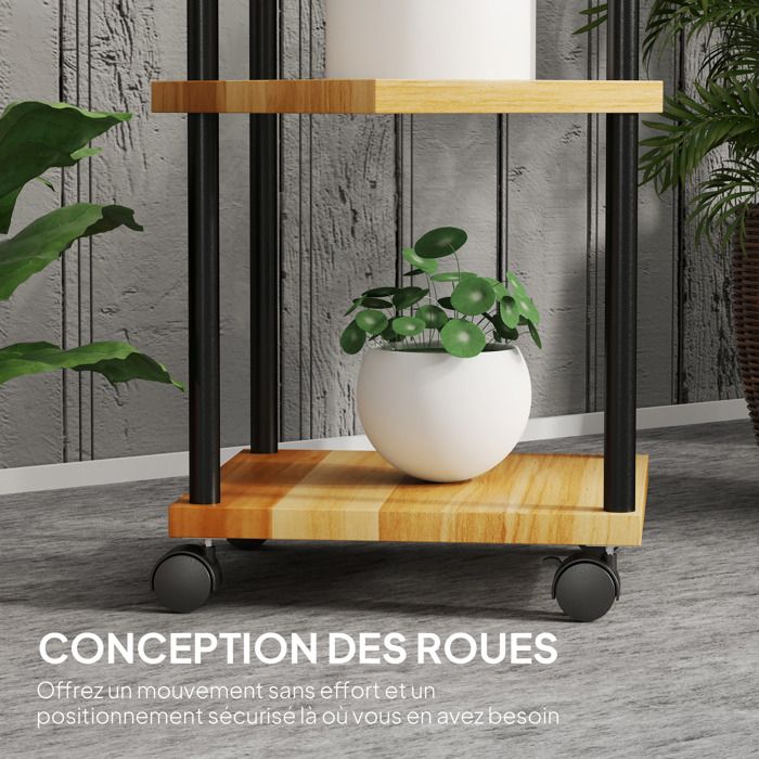 SENTASI Support Plantes 5 Niveaux - Étagère Plantes Intérieur Et Extérieur Design Demi-Lune Pour Salon, Balcon Et Bureau