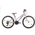 Vélo VTT 24 pouces pour fille - VIKY - Neon Pink - 18 vitesses - Freins V-brake-0