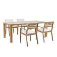AXI Jada Salon de Jardin avec Table et Chaises en bois / beige pour 6 personnes - Salon / Meubles de jardin en aluminium / polyester-0
