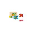 Puzzle Animaux - GOKI - Couches Poissons - 9 pièces en bois - Multicolore-0