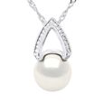 JYX Broche Perle de Culture Blanche Naturelle 9 mm AAA