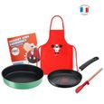CHEFCLUB BY TEFAL E5119002  "Urgence enfants affamés" : Poêle à crêpe, Moule, Mini-spatule, Tablier de cuisine, livret de recettes.-0