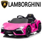 Voiture électrique Lamborghini Revuelto - LALAHO - 3 vitesses, avec télécommande 2.4 G, pour enfants de 3 à 6 Ans, Rose