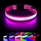 MASBRILL Collier Lumineux Chien Rechargeable Etanche Fluorescent Collier LED Chien Réglable pour Petits Grands Chiens (Rose, L)