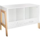 PEGANE Meuble de rangement 2 casiers en MDF coloris blanc - Dim : L.60 x l.30 x H.40 cm