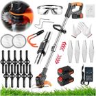 RUMOCOVO Dbroussailleuse lectrique sans fil en mtal avec lames - Avec piles Li-ion 24 V et chargeur rapide pour Noir NOIR