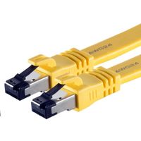 1aTTack.de 3 m Câble patch haut de gamme Cat8.1 plat jaune