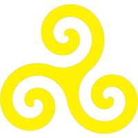 Autocollant triskèle triskell triskel sticker bretagne Breizh (Taille: 40 cm - Couleur du motif: jaune)