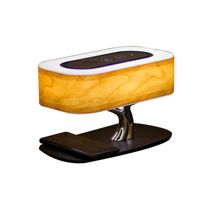 Lampe De Chevet Avec Haut-Parleur Bluetooth, Chargeur Sans Fil, Lampe De Table à Gradation Continue,Lampe De Bureau Avec Mode