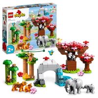 LEGO 10974 DUPLO Animaux Sauvages d’Asie, Jouet Tapis de Jeu, avec Figurines Éléphants et Tigres, pour Enfants de 2 à 5 Ans