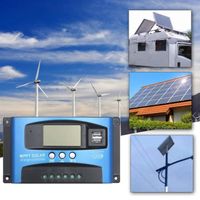 Régulateur de panneau solaire de suivi de mise au point automatique MPPT  30/40/50/60 /100A,LCD USB 12V 24V(30A)