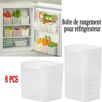 6PCS Organisateur Frigo, Transparent Empilable Boite Rangement Frigo sans BPA pour Cuisine, Réfrigérateur, boîte réfrigérée