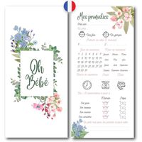 Cartes De Pronostics Naissance Bébé - 20 Cartes A5 Papier épais 250g Pour Baby Shower, En Français
