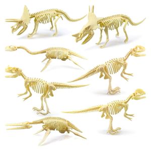 ROBOT - ANIMAL ANIMÉ Figurines de squelette de dinosaure, 7 pièces, modèle de jouets pour enfants, cadeaux