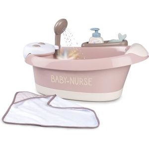 BAIGNOIRE - KIT BALNEO Jouet de bain - Baby Nurse - Baignoire Balnéo - Jets d'eau, bulles et lumières LED - Rose