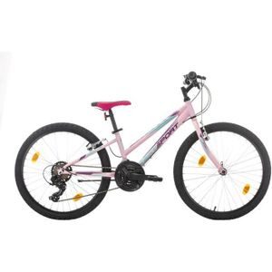 VTT Vélo VTT 24 pouces pour fille - VIKY - Neon Pink - 18 vitesses - Freins V-brake