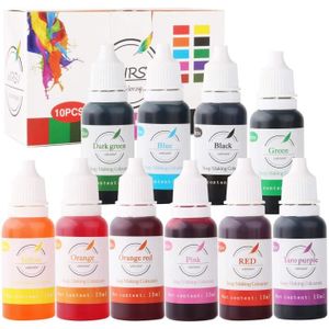 NOSTOSON Pigment Liquide pour Résine Epoxy Teinture Liquide pour Résine Epoxy,Fabrication de Savon,Bombes de Bain,Pigment pour Slime,12 couleurs