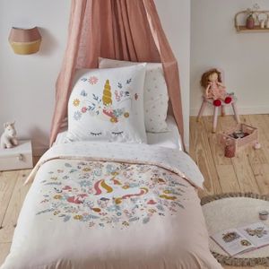 HOUSSE DE COUETTE ET TAIES STELLA - Parure de lit enfant en coton 57 fils imp