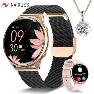 Chrono - Montre Connectée Femme,Smartwatch pour Huawei Samsung Xiaomi  iPhone Android,Montre Intelligente Sport avec Fréquence Cardiaque,  Calories, Montre Intelligente(Or) - Montre connectée - Rue du Commerce