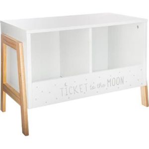 PETIT MEUBLE RANGEMENT  Meuble de rangement 2 casiers en MDF coloris blanc - Dim : L.60 x l.30 x H.40 cm