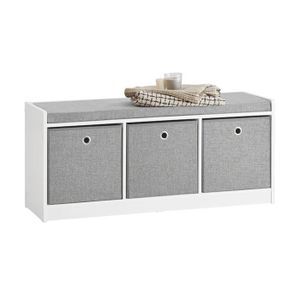 Sobuy Fsr66 Hg Banc De Rangement Avec Coussin Rembourre 2 Tiroirs Et 2 Paniers Meuble Bas Entree Commode A Chaussure Banquette Confortable Ameublement Et Decoration Meubles