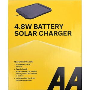 CHARGEUR DE BATTERIE AA AA1432 Chargeur Solaire de Batterie de Voiture 12V 48W - pour Véhicules et Caravanes - Connecteurs de Batterie Inclus150