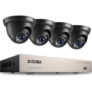 ZOSI 1080P H.265+ Kit Caméra de Surveillance avec 8CH 4in1 DVR Enregistreur  1080P, 65ft (20m) Vision Nocturne, APP Gratuite pour Accès à Distance par  Smartphone Disque Dur Non fourni - Équipements et