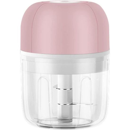 Mini Robot Hachoir électrique Sans Fil - 2 Bols En Verre (0,3L + 0,6L) - Pour Ail, Légumes, Viande - 11